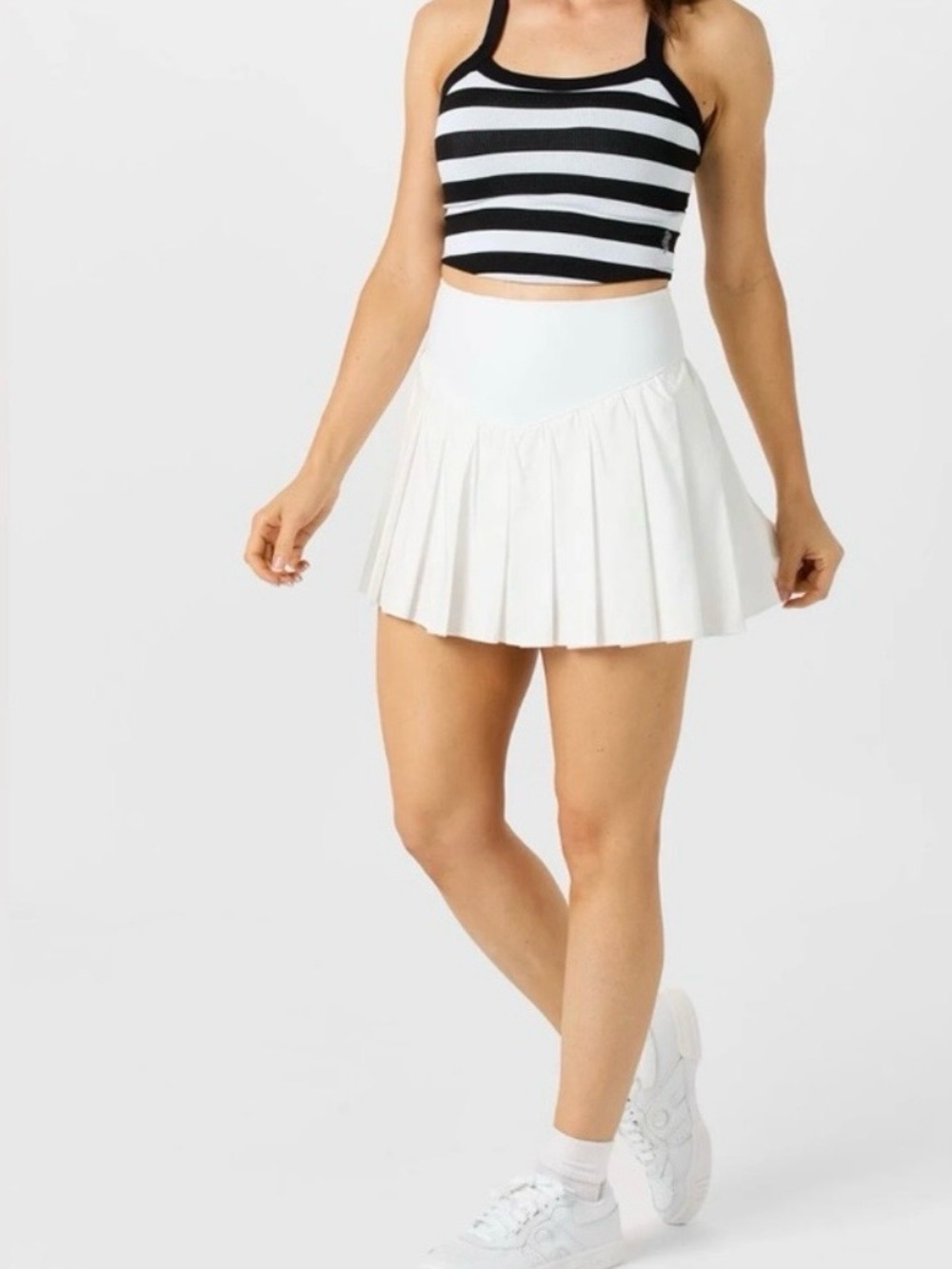 NWT Free People Pleated Active Tennis/Golf Skirt - White - s